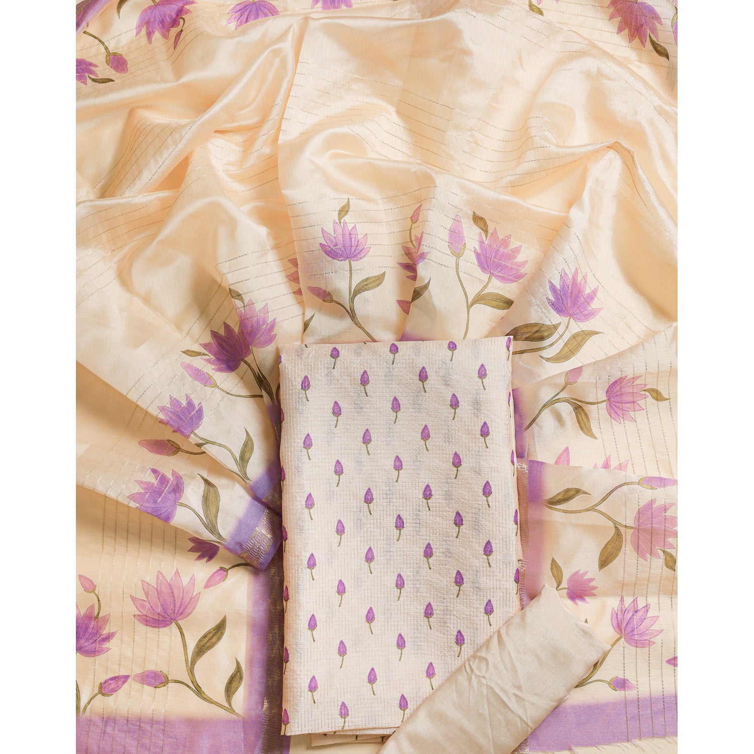CHANDERI PRINTED SUIT SET