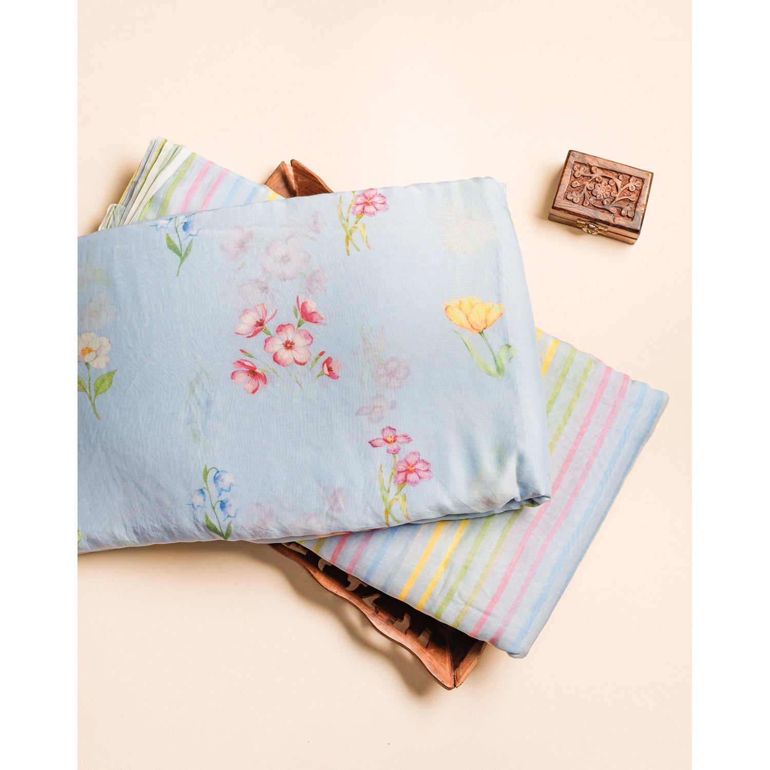 PURE BANARASI MUL CHANDERI PRINTED FABRICS