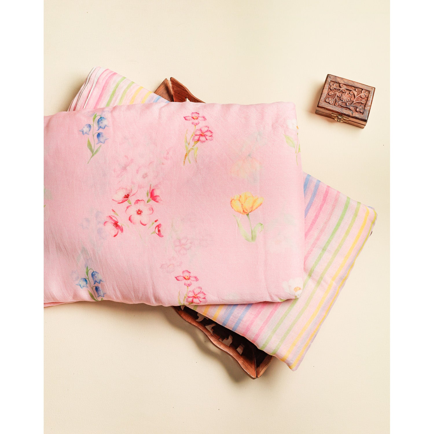 PURE BANARASI MUL CHANDERI PRINTED FABRICS