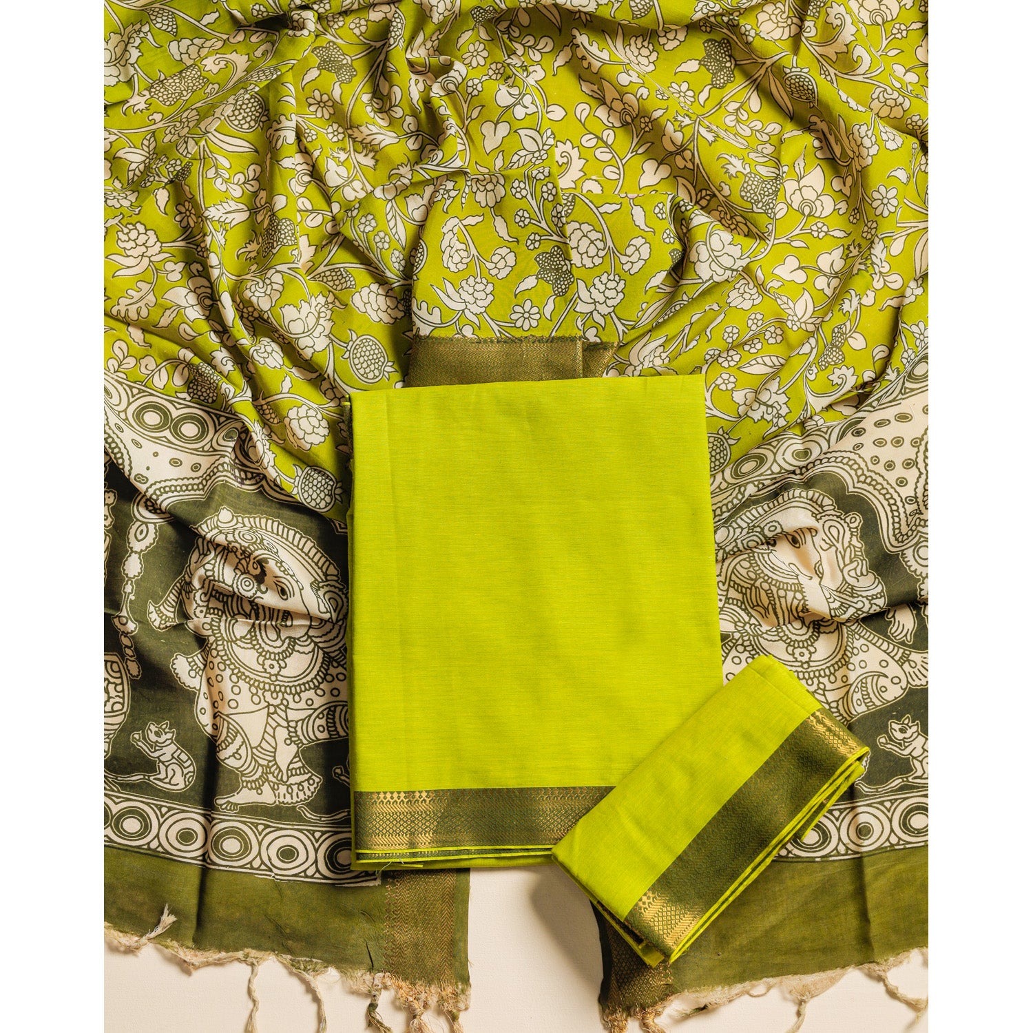 COTTON HANDLOOM MANGALGIRI SUIT SET