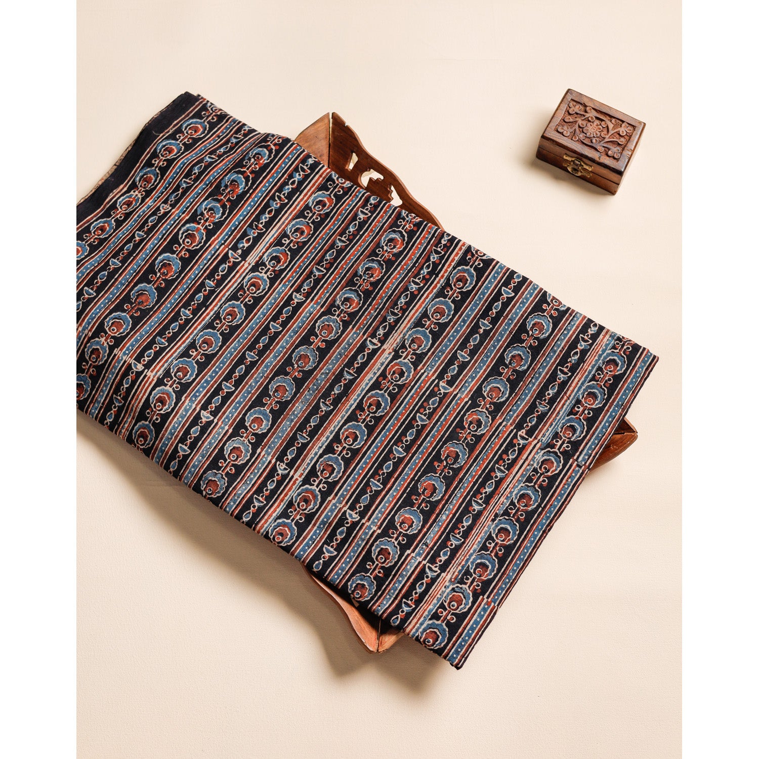 PURE COTTON BLOCK PRINTED AJRAKH FABRIC