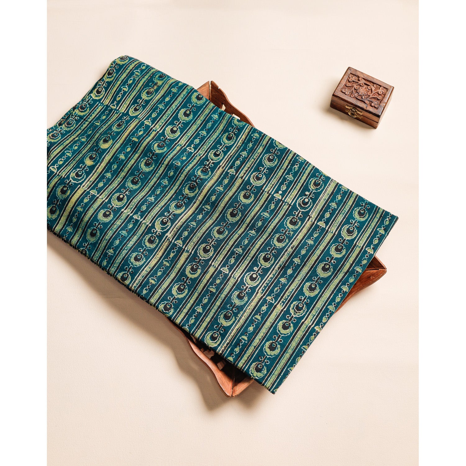 PURE COTTON BLOCK PRINTED AJRAKH FABRIC