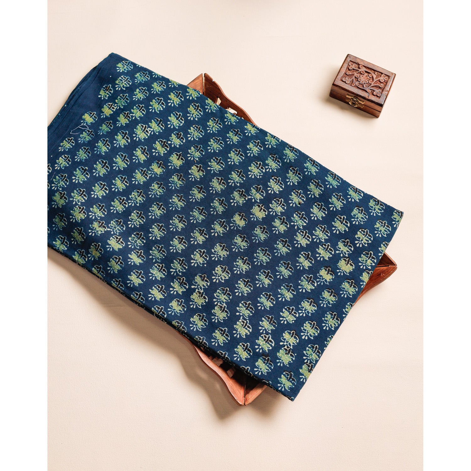 PURE COTTON BLOCK PRINTED AJRAKH FABRIC