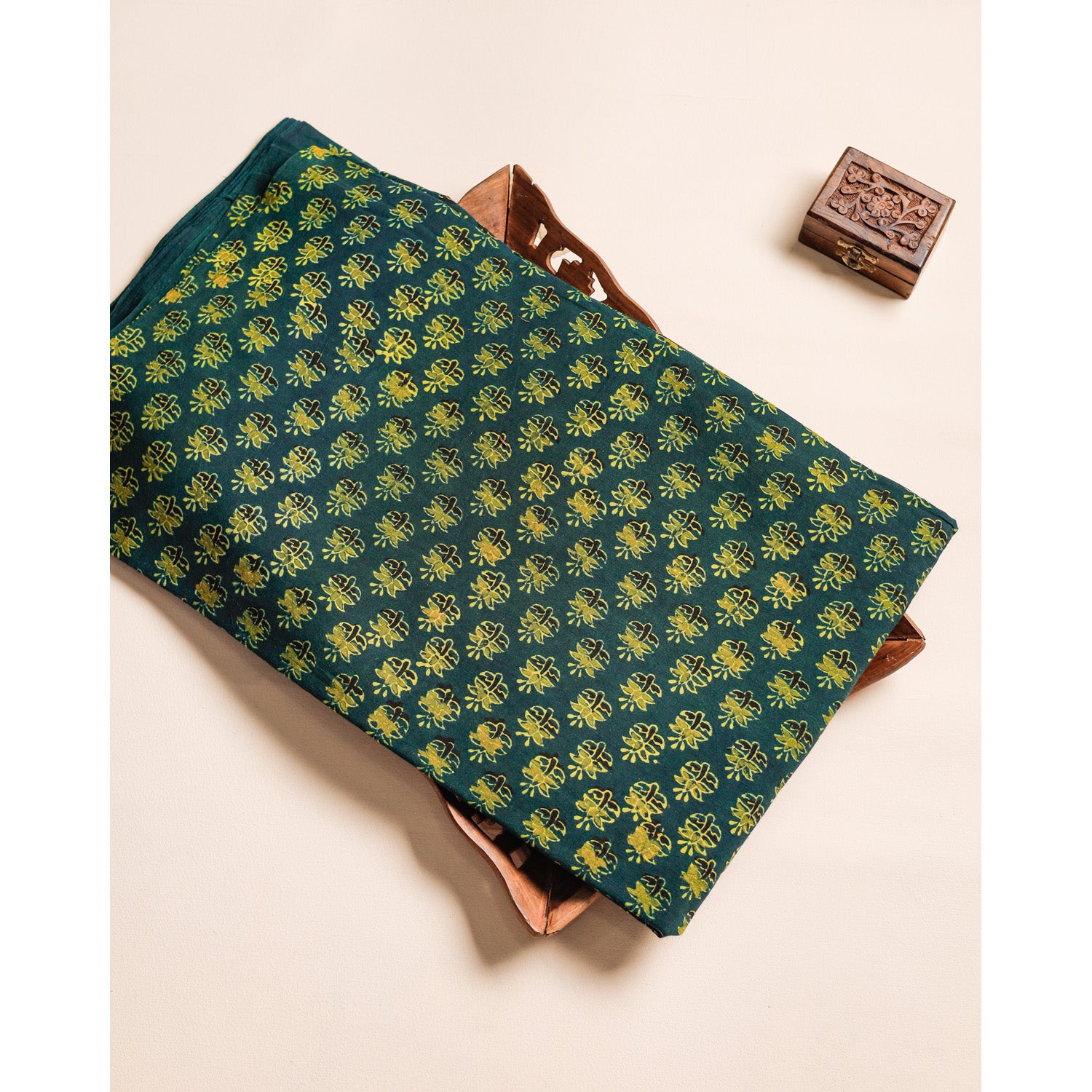 PURE COTTON BLOCK PRINTED AJRAKH FABRIC