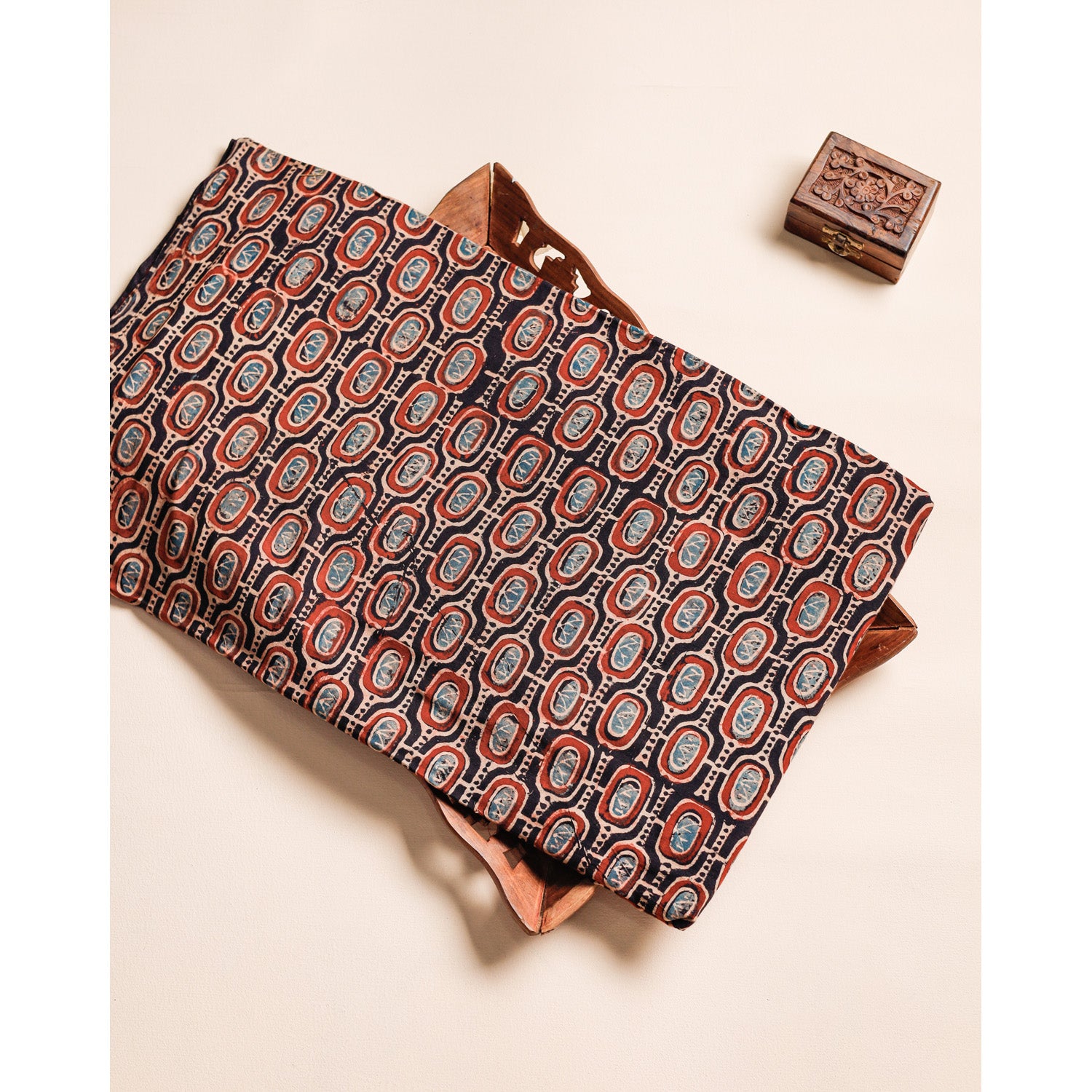 PURE COTTON BLOCK PRINTED AJRAKH FABRIC