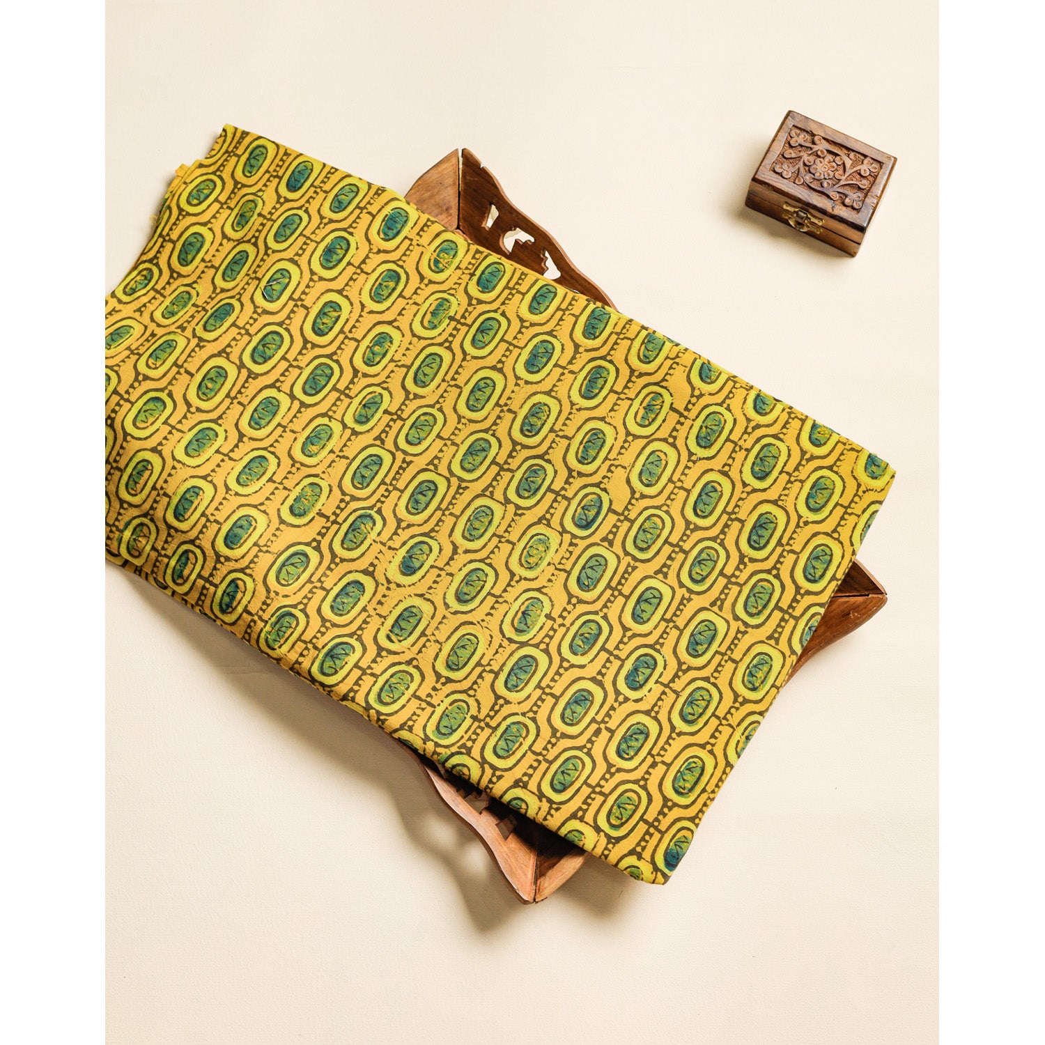 PURE COTTON BLOCK PRINTED AJRAKH FABRIC