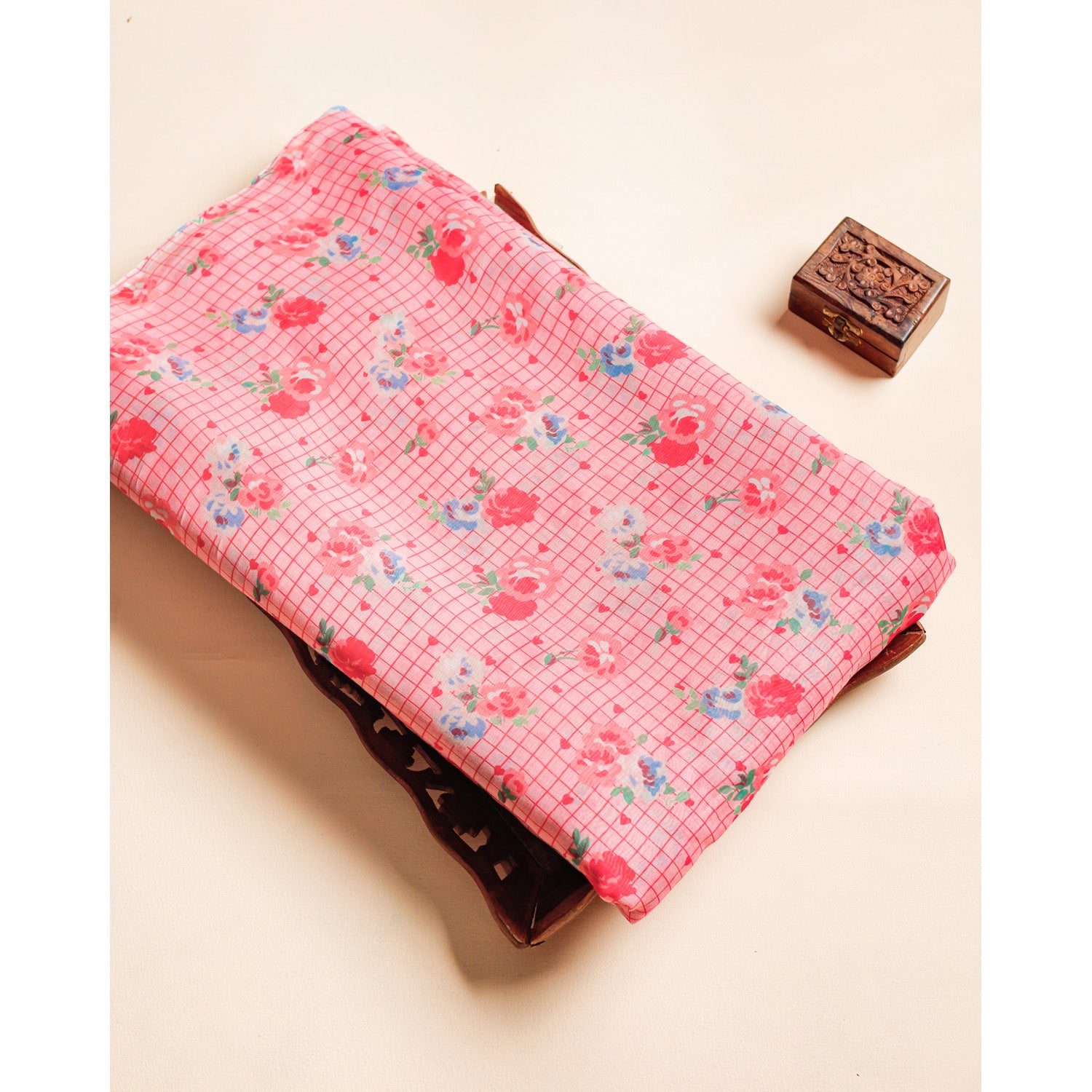 PURE MALAI SILK VOIL PRINTED FABRIC