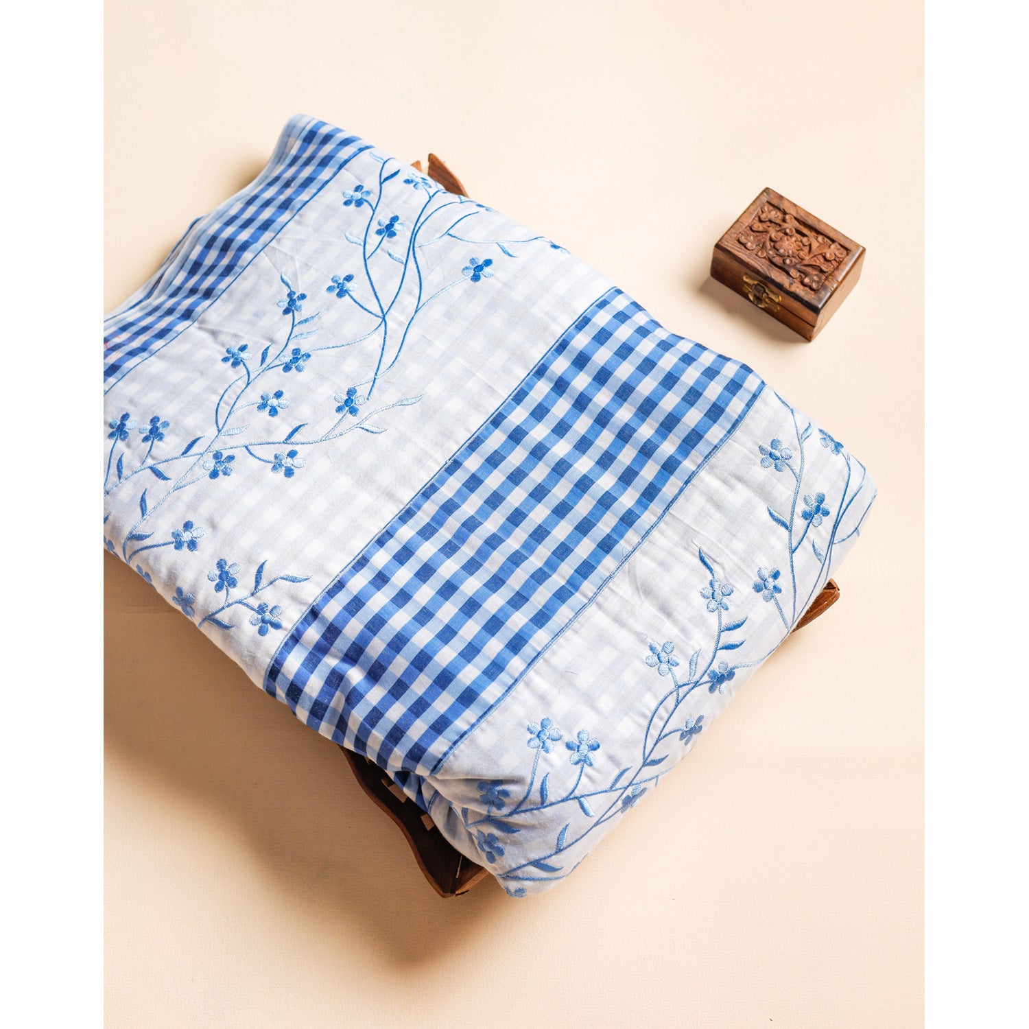 EMBROIDERED PURE MUL COTTON PATCHWORK FABRIC