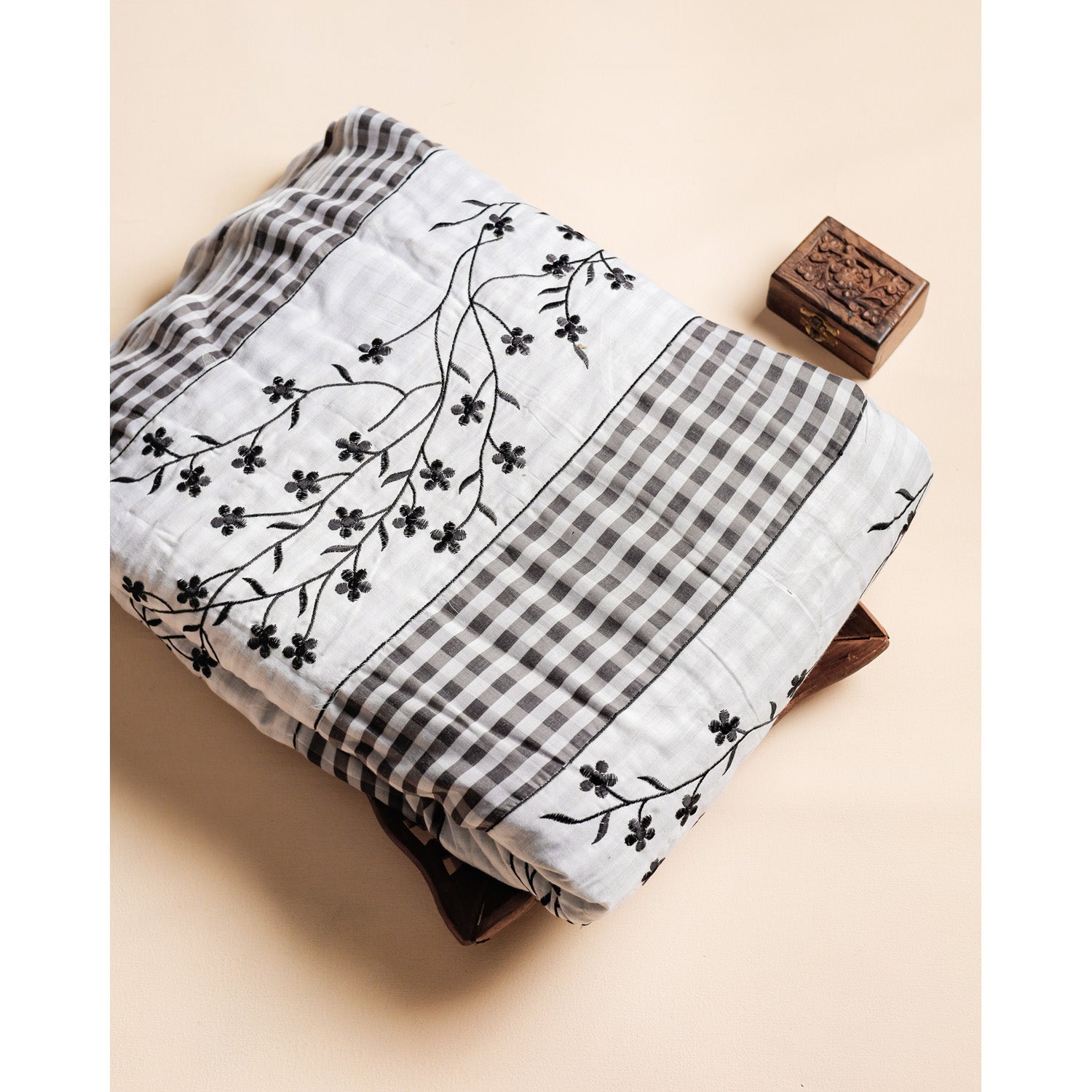 EMBROIDERED PURE MUL COTTON PATCHWORK FABRIC