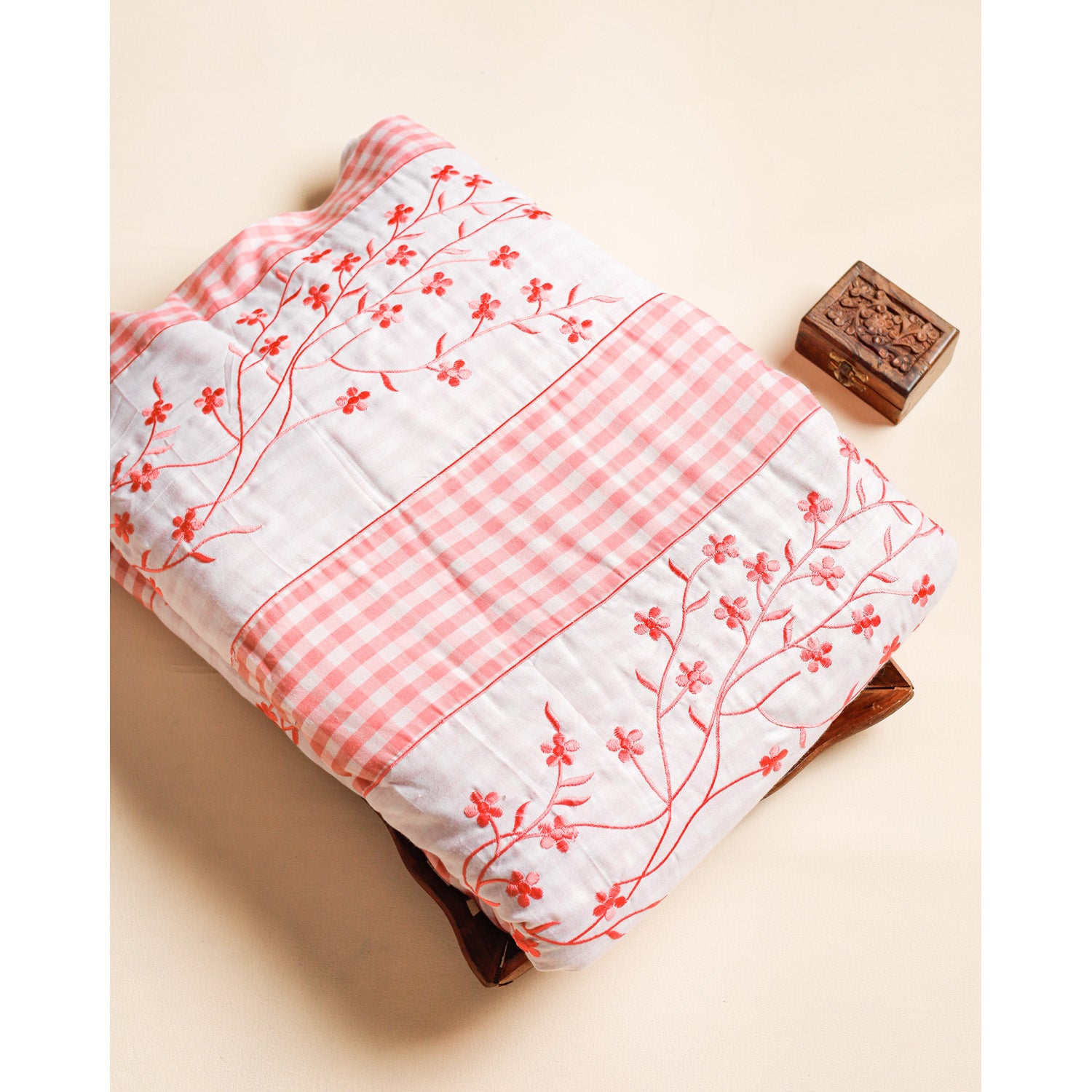 EMBROIDERED PURE MUL COTTON PATCHWORK FABRIC