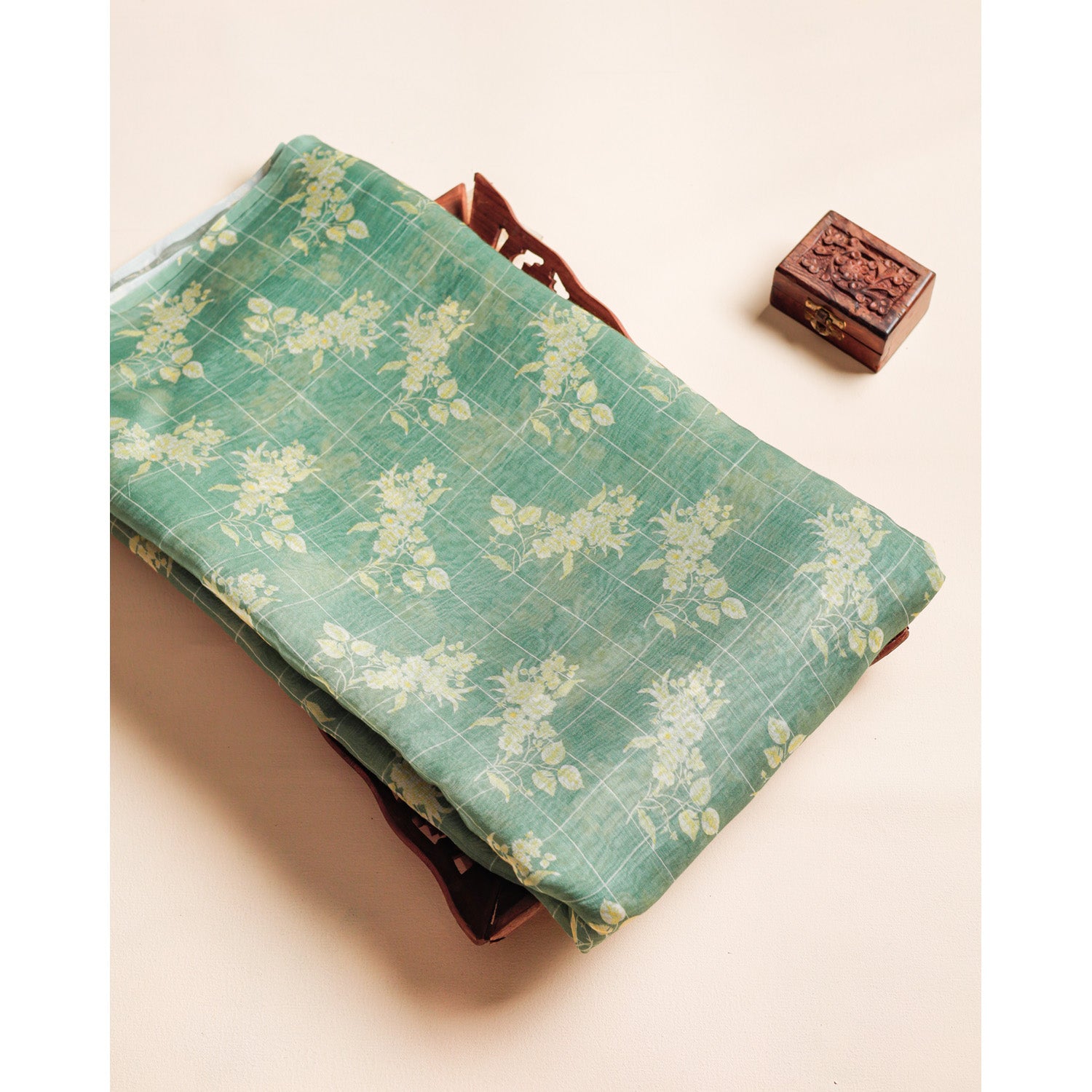 PURE MALAI SILK VOIL PRINTED FABRIC