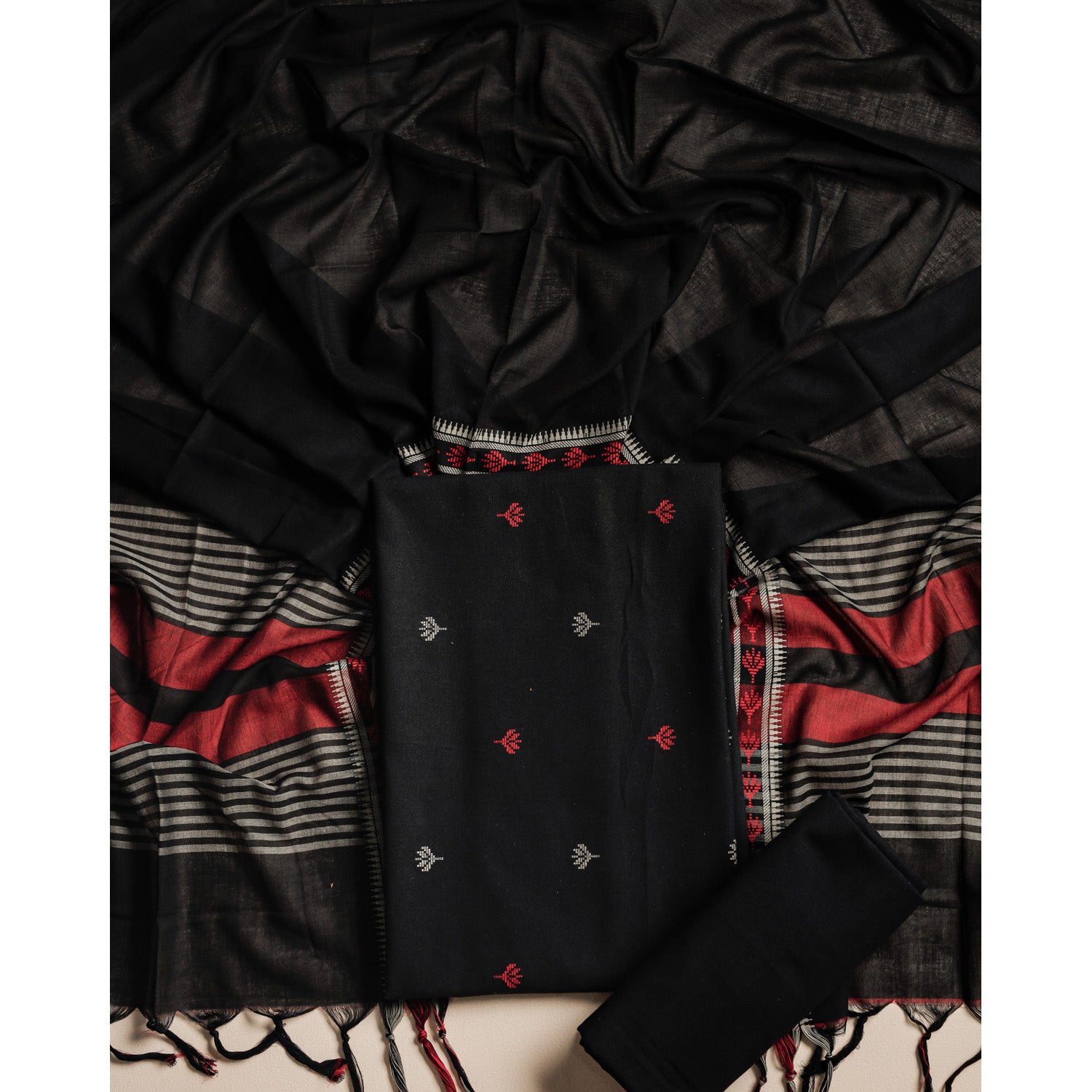 PURE MERCERIZED COTTON HANDLOOM SUIT SET