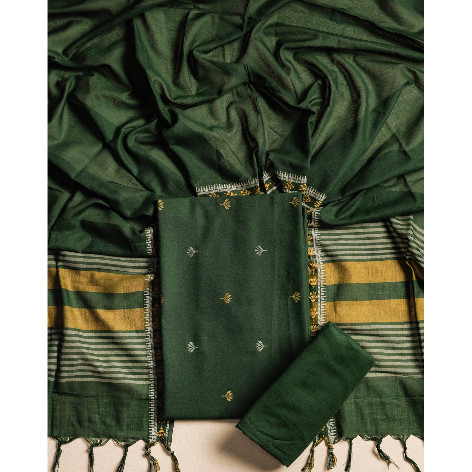 PURE MERCERIZED COTTON HANDLOOM SUIT SET