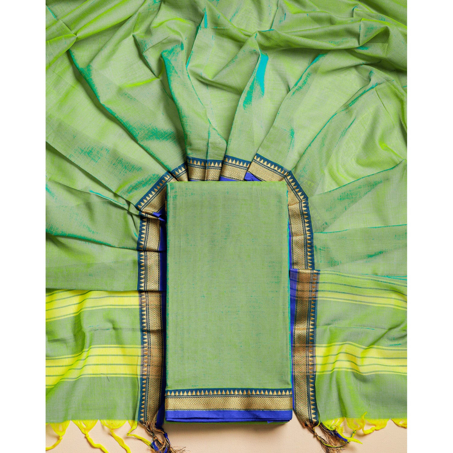 PURE MERCERIZED COTTON HANDLOOM NARAYANPET SUIT SET