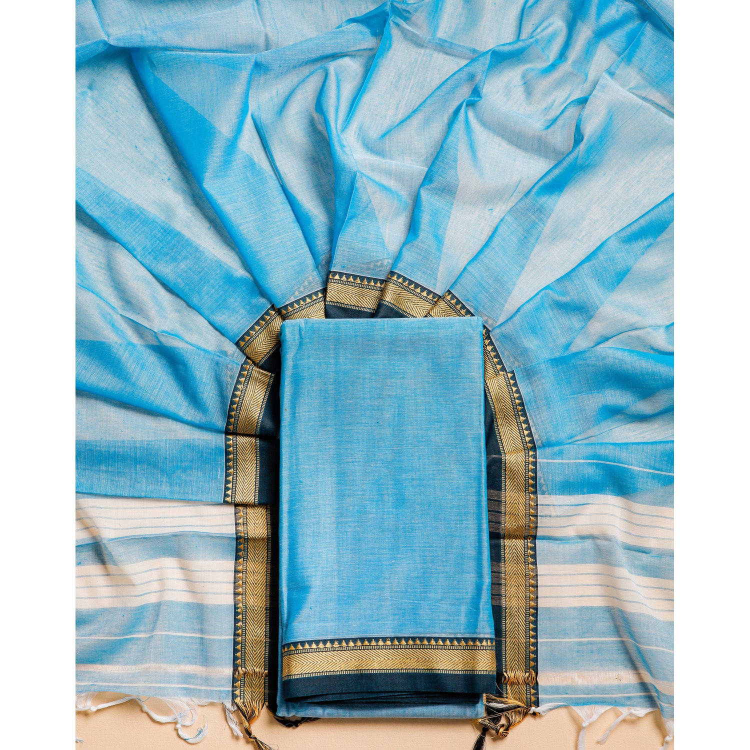 PURE MERCERIZED COTTON HANDLOOM NARAYANPET SUIT SET
