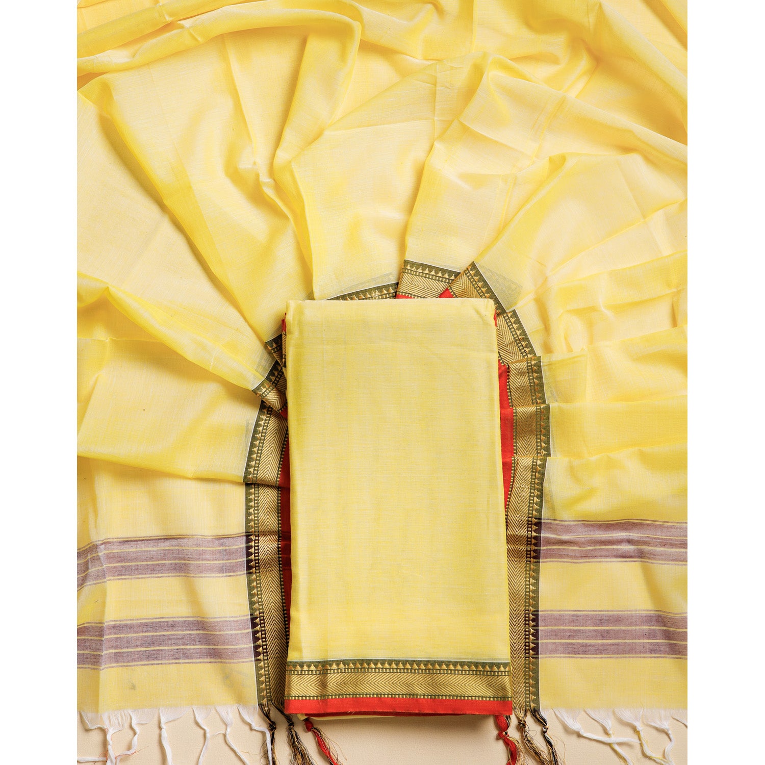 PURE MERCERIZED COTTON HANDLOOM NARAYANPET SUIT SET