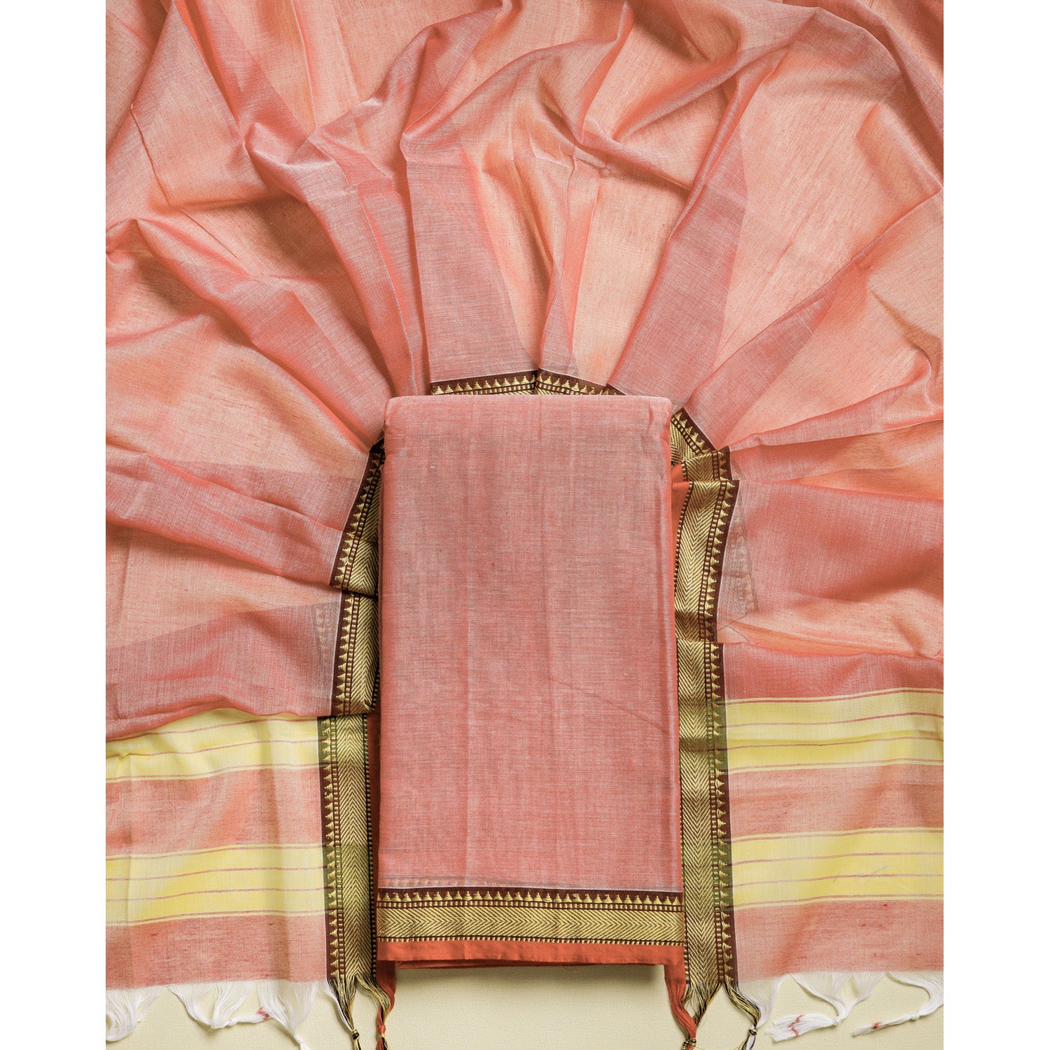 PURE MERCERIZED COTTON HANDLOOM NARAYANPET SUIT SET
