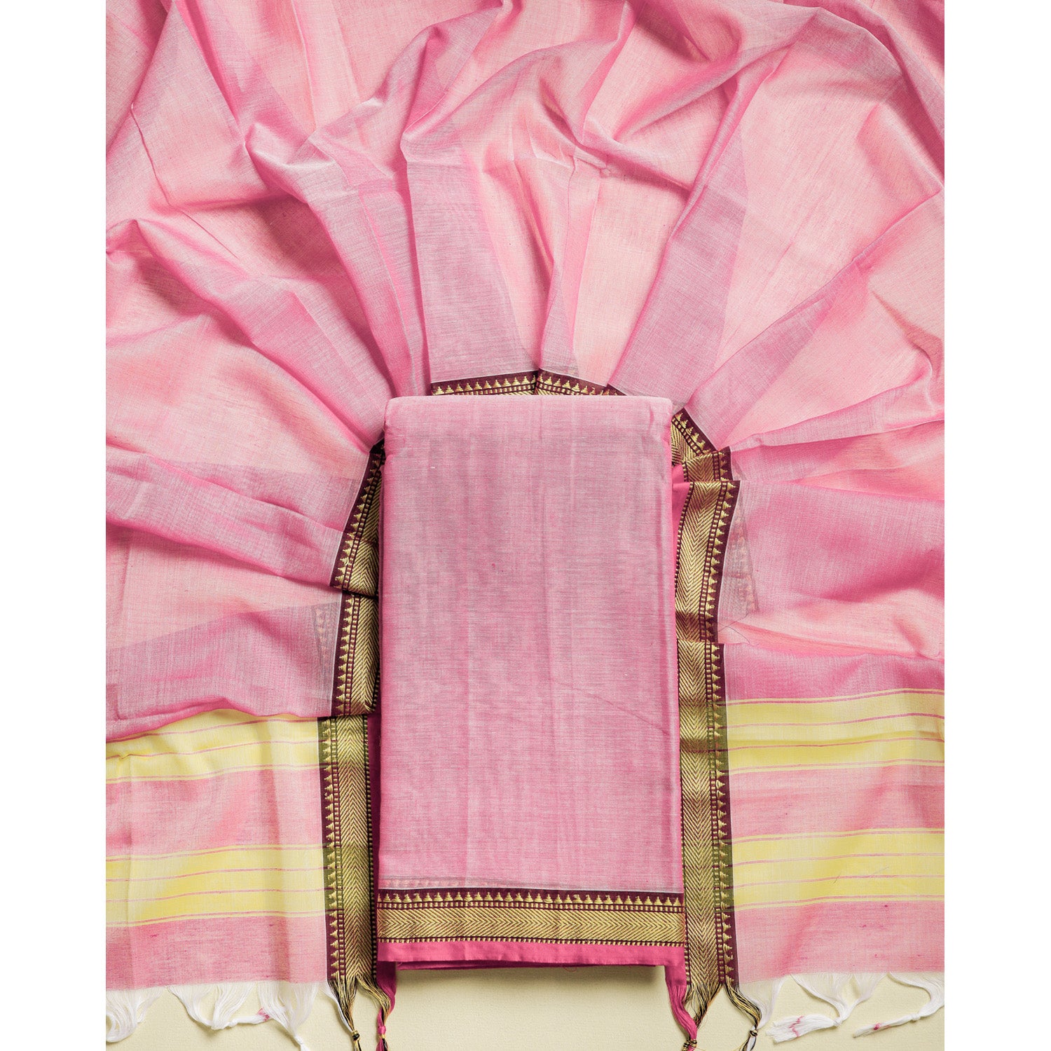 PURE MERCERIZED COTTON HANDLOOM NARAYANPET SUIT SET