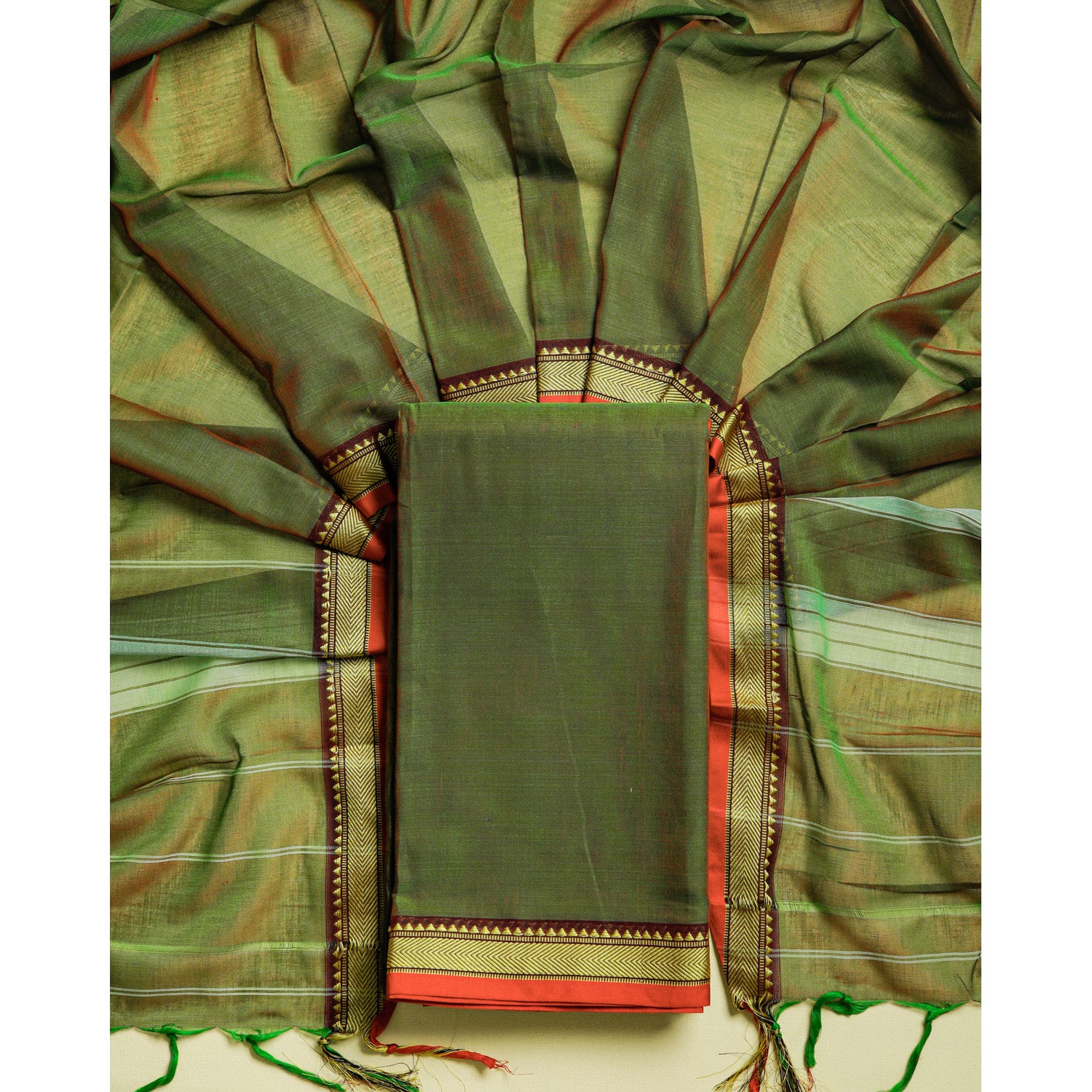 PURE MERCERIZED COTTON HANDLOOM NARAYANPET SUIT SET