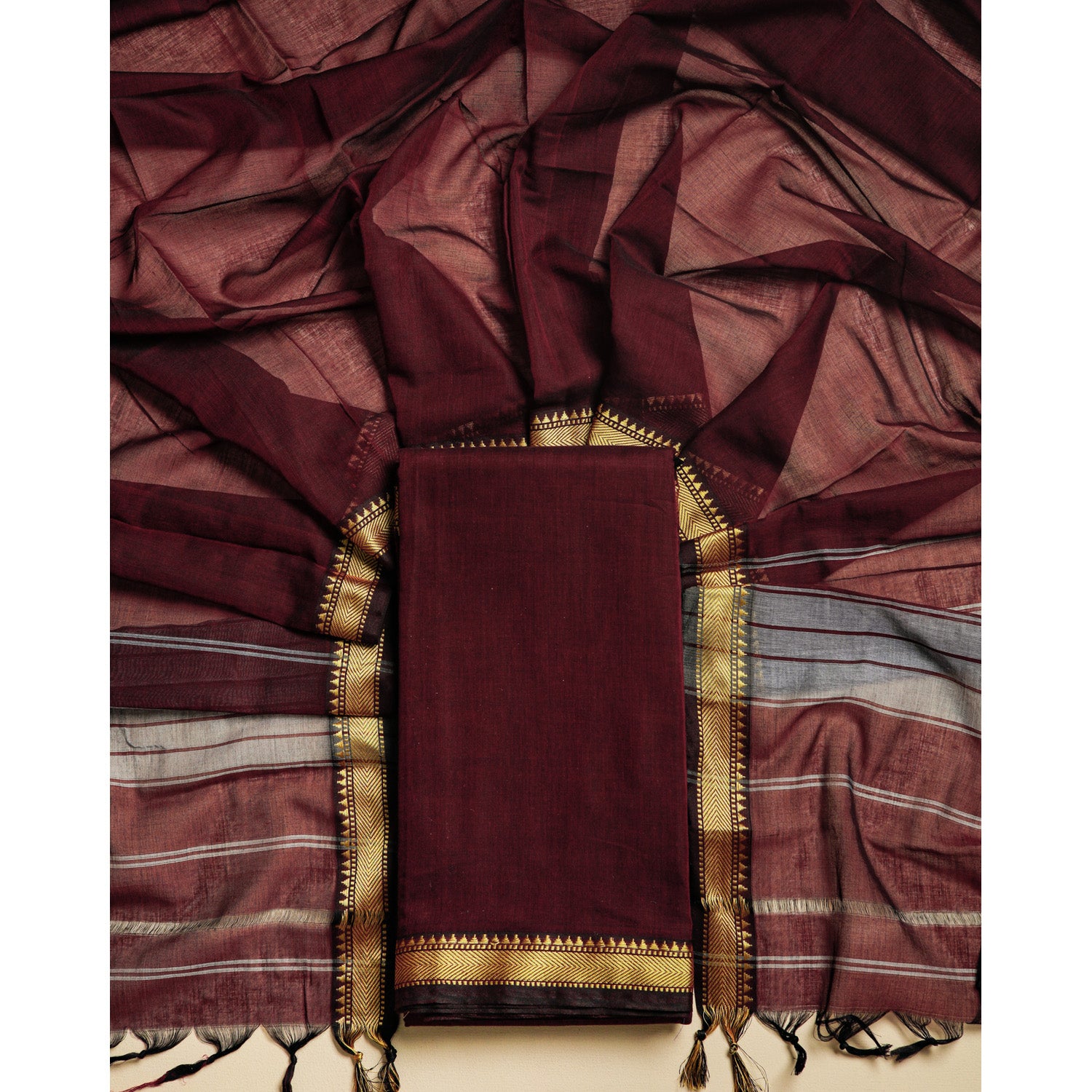 PURE MERCERIZED COTTON HANDLOOM NARAYANPET SUIT SET