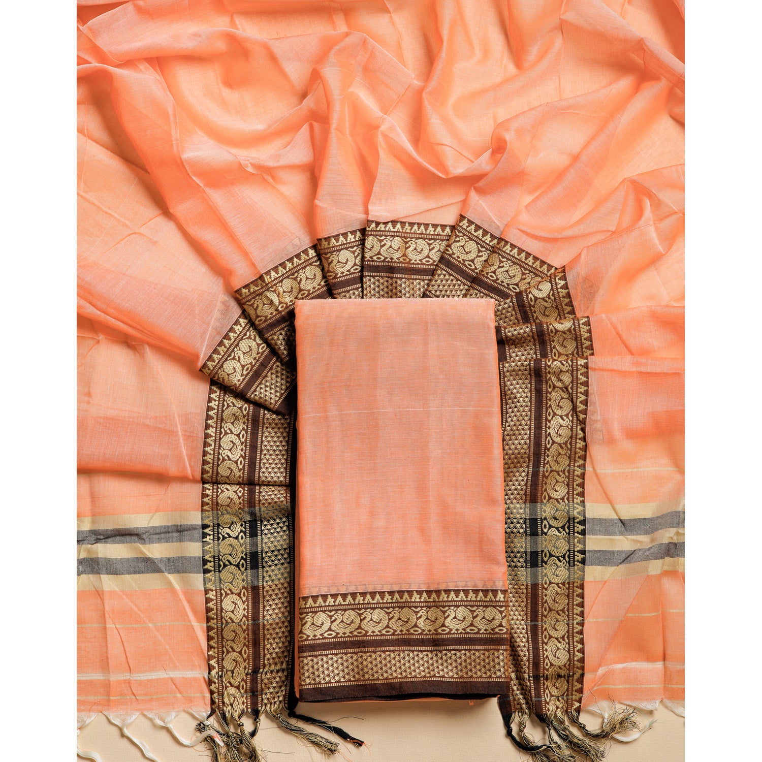 PURE MERCERIZED COTTON HANDLOOM NARAYANPET SUIT SET
