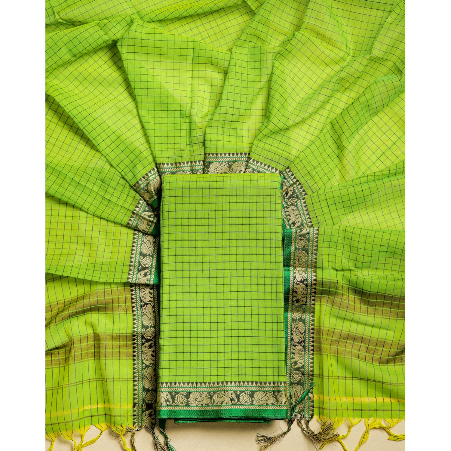 PURE MERCERIZED COTTON HANDLOOM NARAYANPET SUIT SET