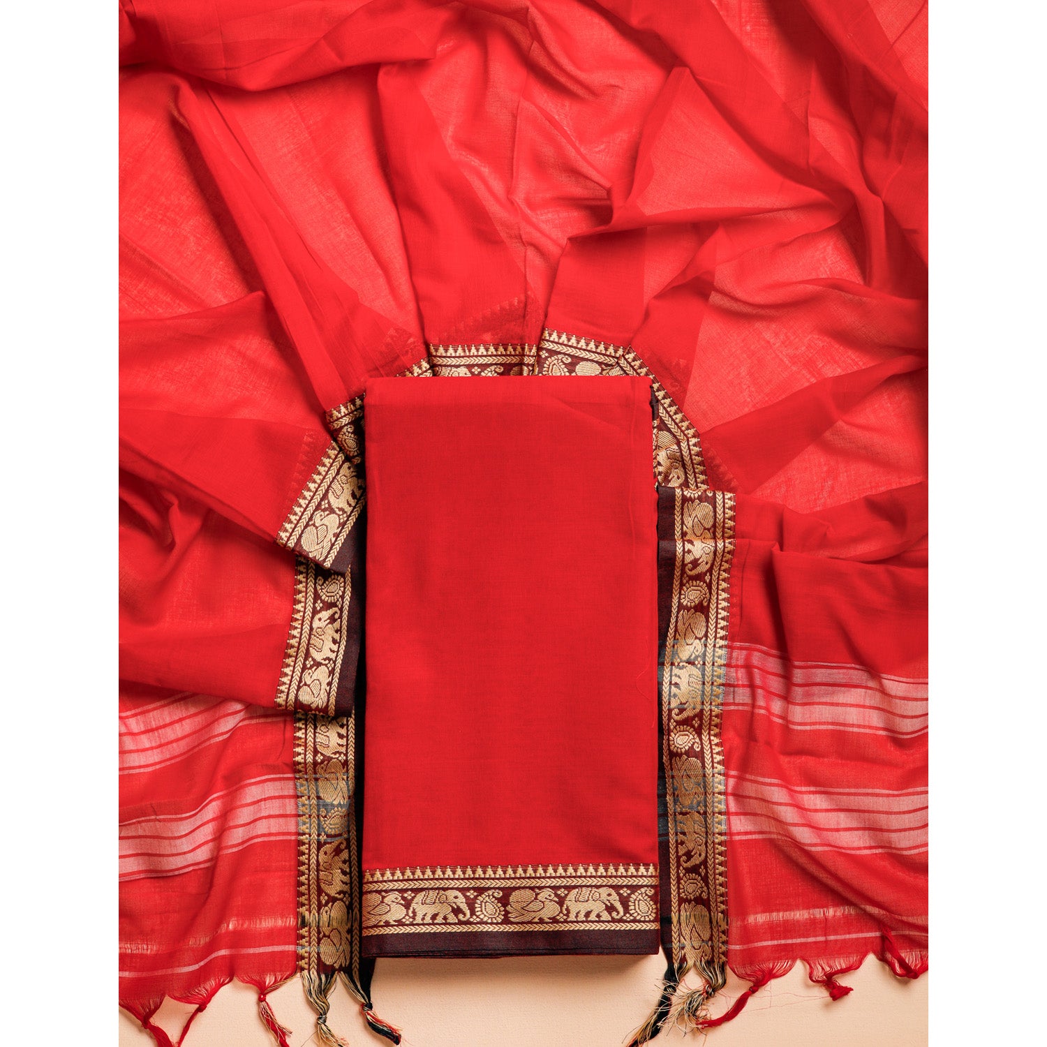 PURE MERCERIZED COTTON HANDLOOM NARAYANPET SUIT SET