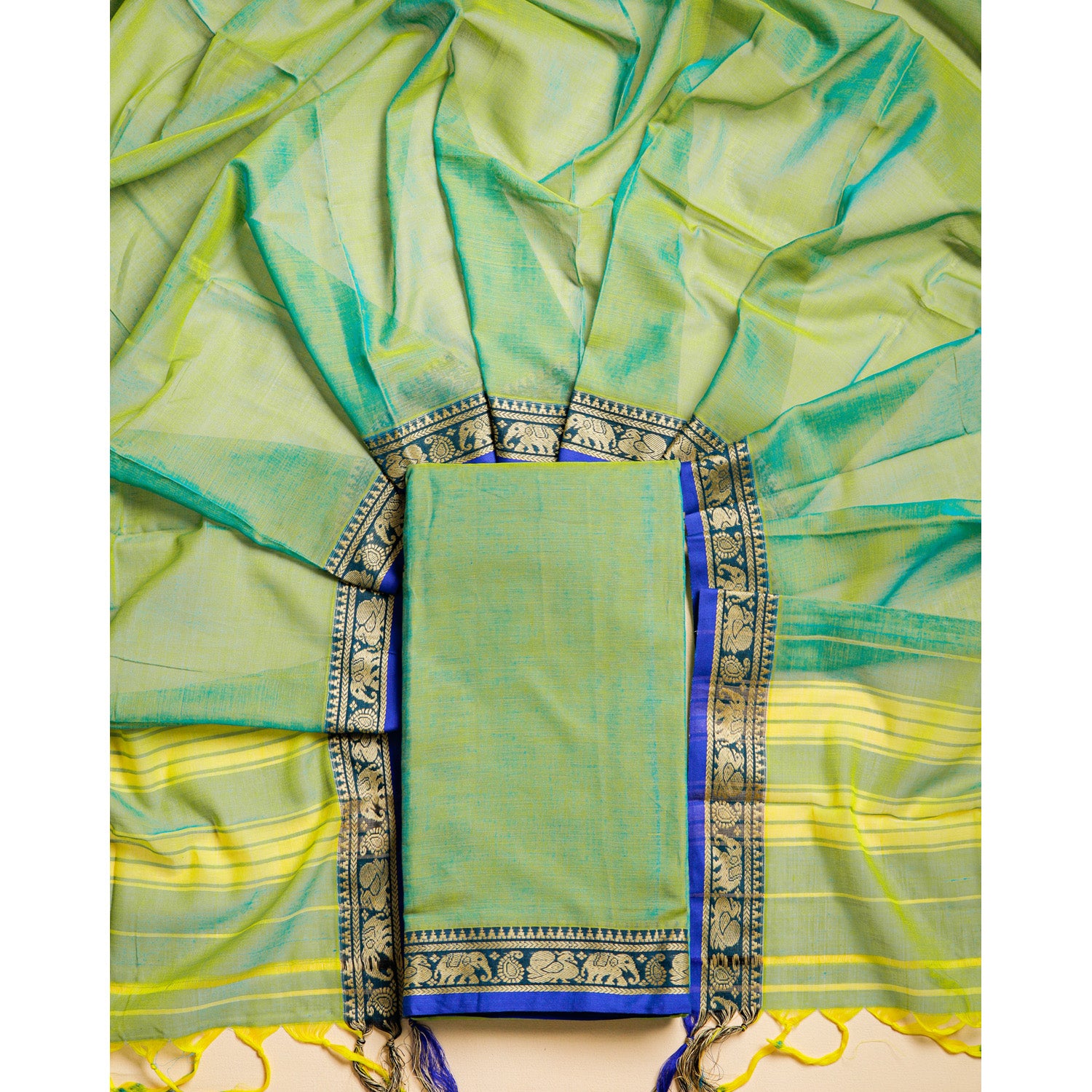 PURE MERCERIZED COTTON HANDLOOM NARAYANPET SUIT SET