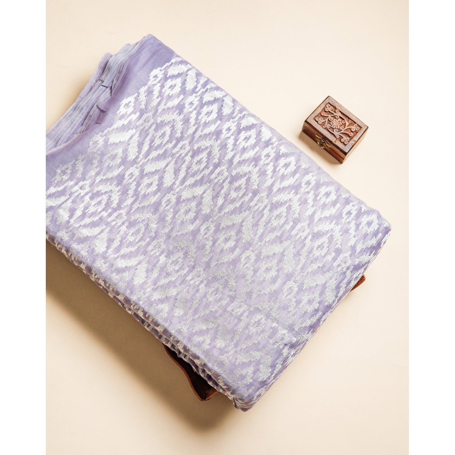 MUL CHANDERI EMBROIDERED FABRIC