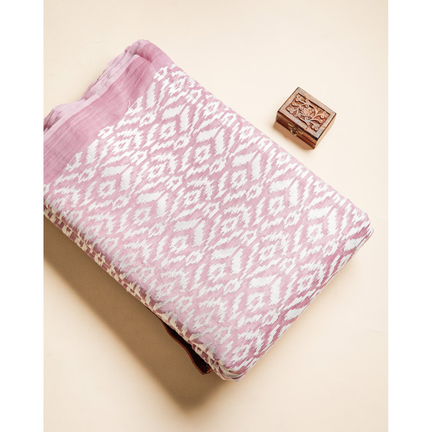 MUL CHANDERI EMBROIDERED FABRIC
