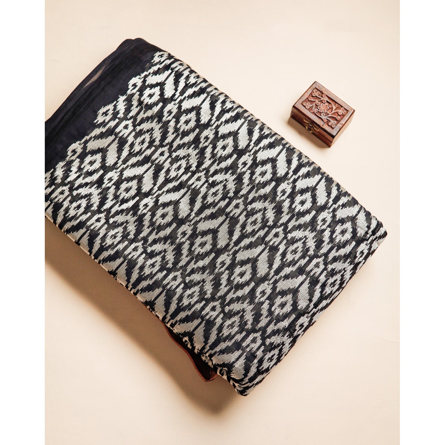MUL CHANDERI EMBROIDERED FABRIC