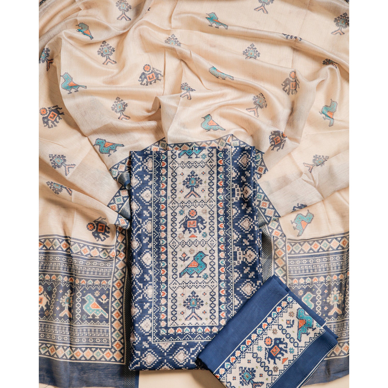 CHANDERI PRINTED SUIT SET