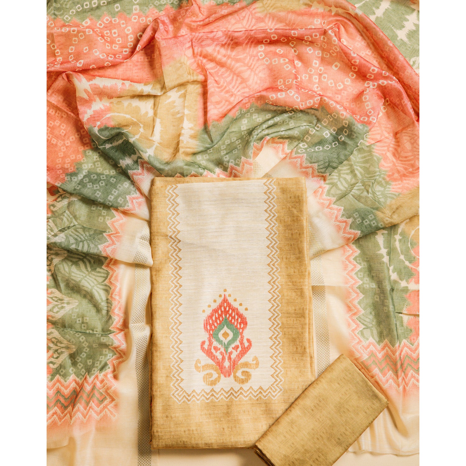 CHANDERI PRINTED SUIT SET