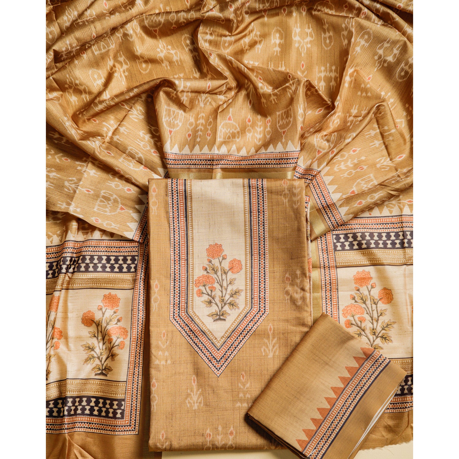 CHANDERI PRINTED SUIT SET