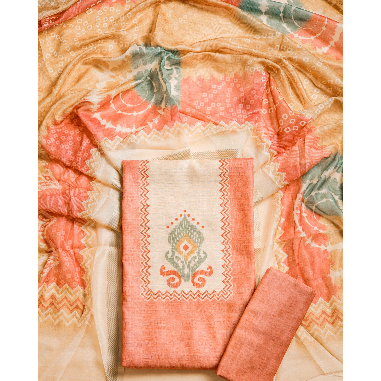 CHANDERI PRINTED SUIT SET