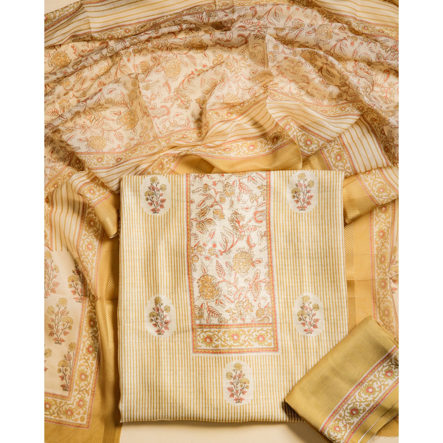 CHANDERI PRINTED SUIT SET