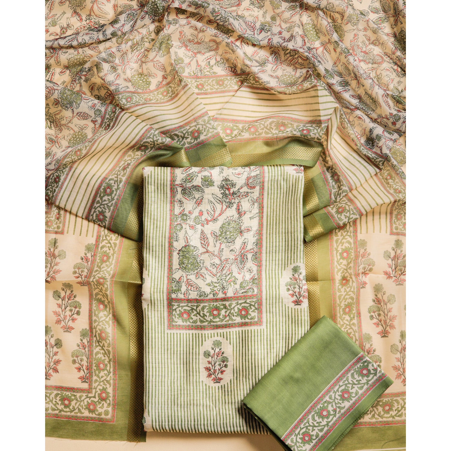 CHANDERI PRINTED SUIT SET