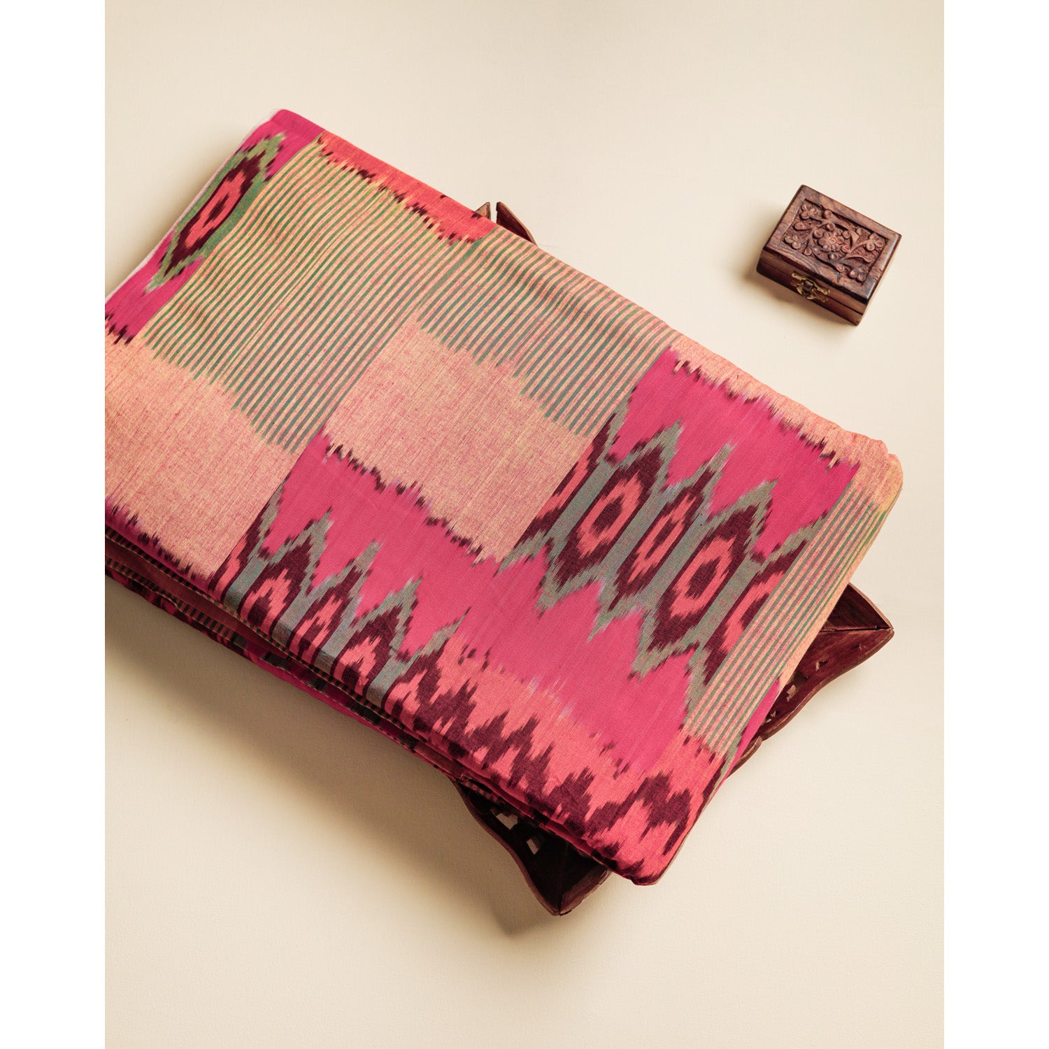 UZBEKISTAN COTTON HANDLOOM IKAT FABRIC