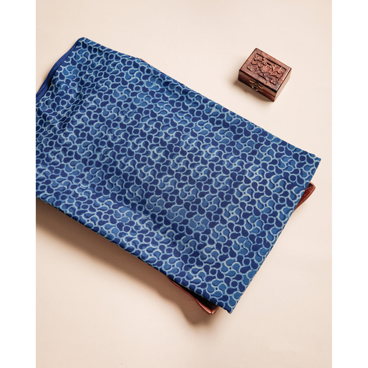 INDIGO HANDBLOCK PRINTED COTTON FABRIC