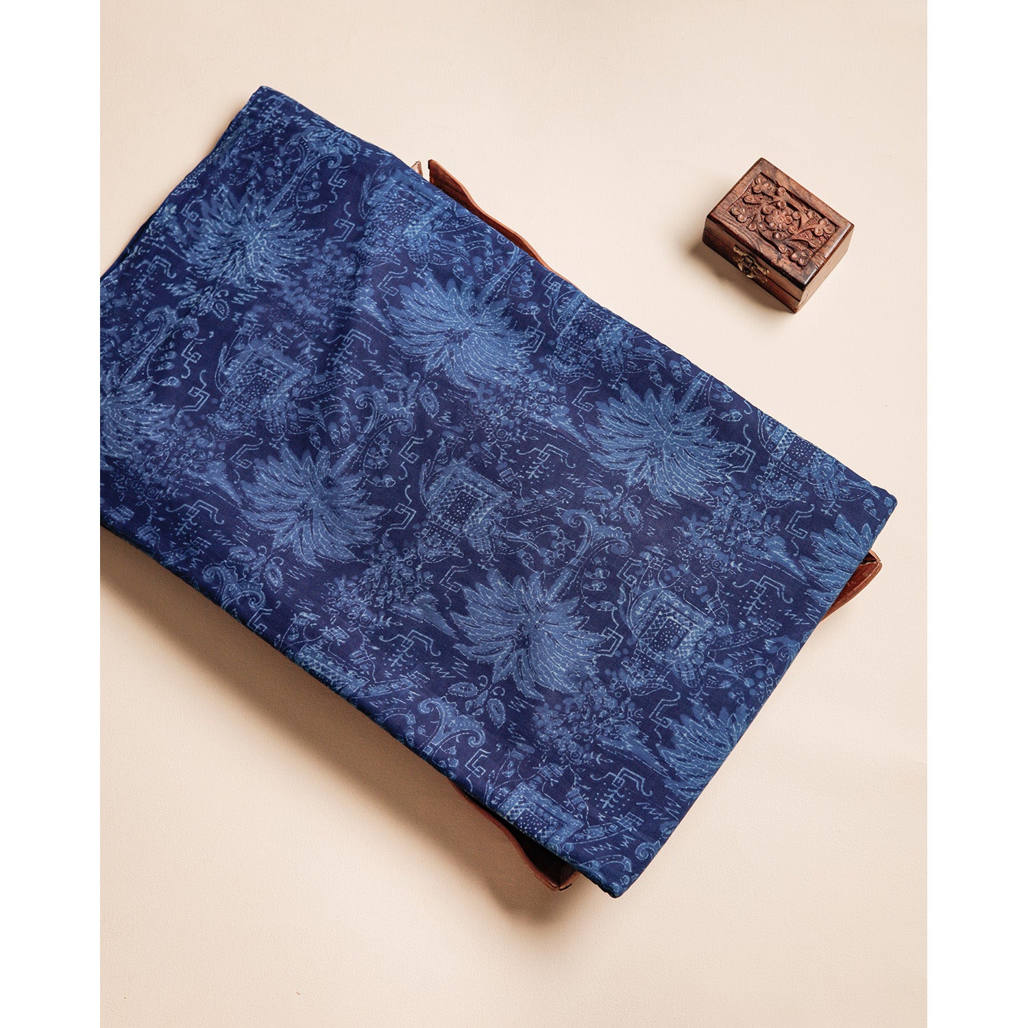 INDIGO HANDBLOCK PRINTED COTTON FABRIC