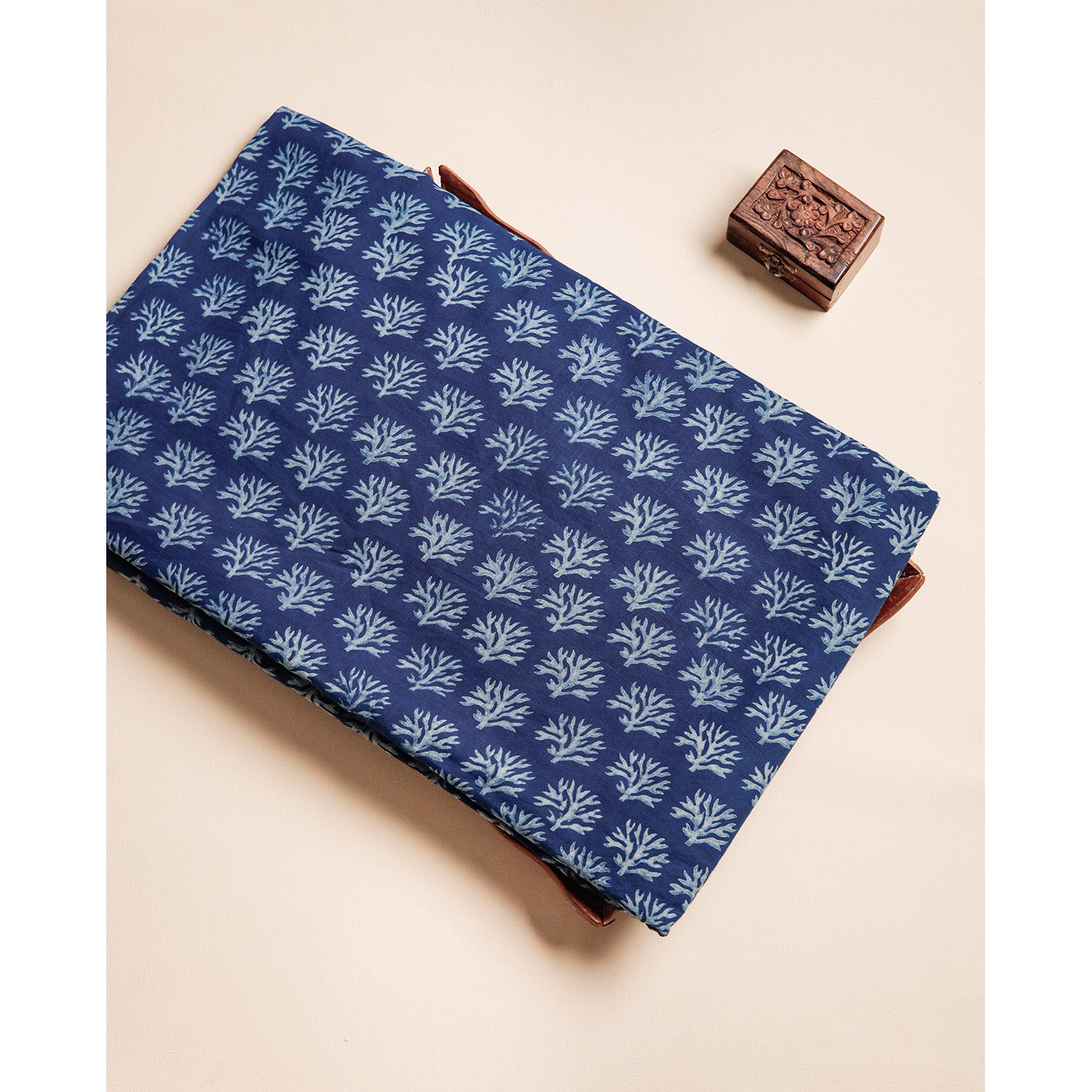 INDIGO HANDBLOCK PRINTED COTTON FABRIC