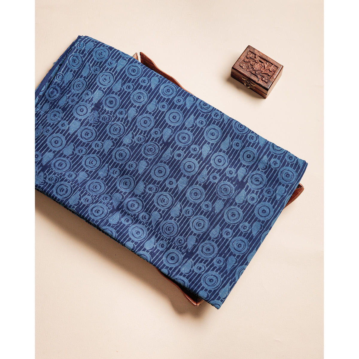 INDIGO HANDBLOCK PRINTED COTTON FABRIC
