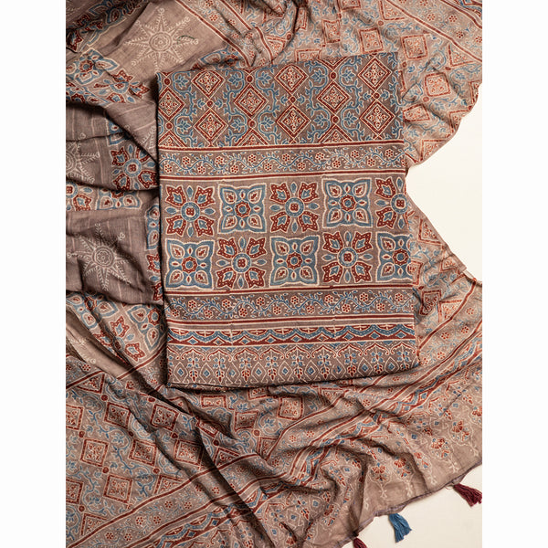 COTTON AJRAKH SUIT SET