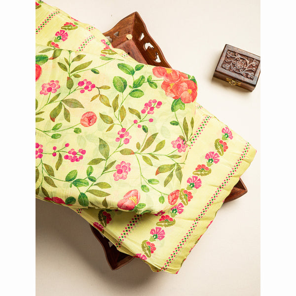PURE MALAI CHANDERI PRINTED FABRIC