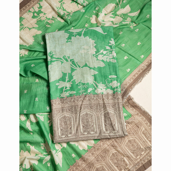 PURE MALAI CHANDERI SUIT SET