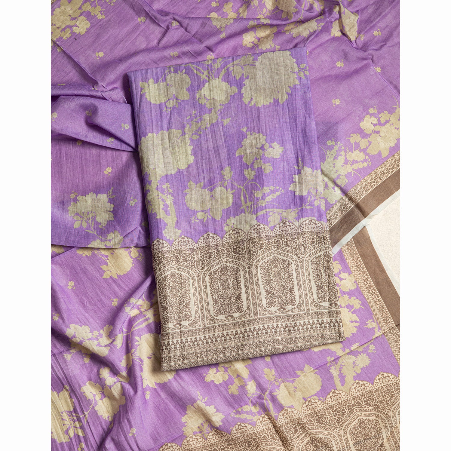 PURE MALAI CHANDERI SUIT SET