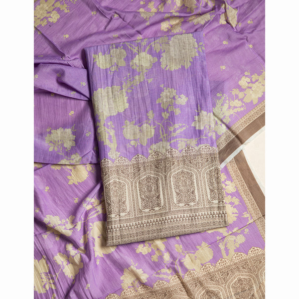 PURE MALAI CHANDERI SUIT SET