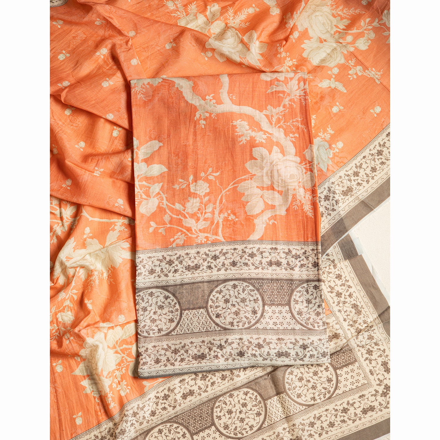 PURE MALAI CHANDERI SUIT SET