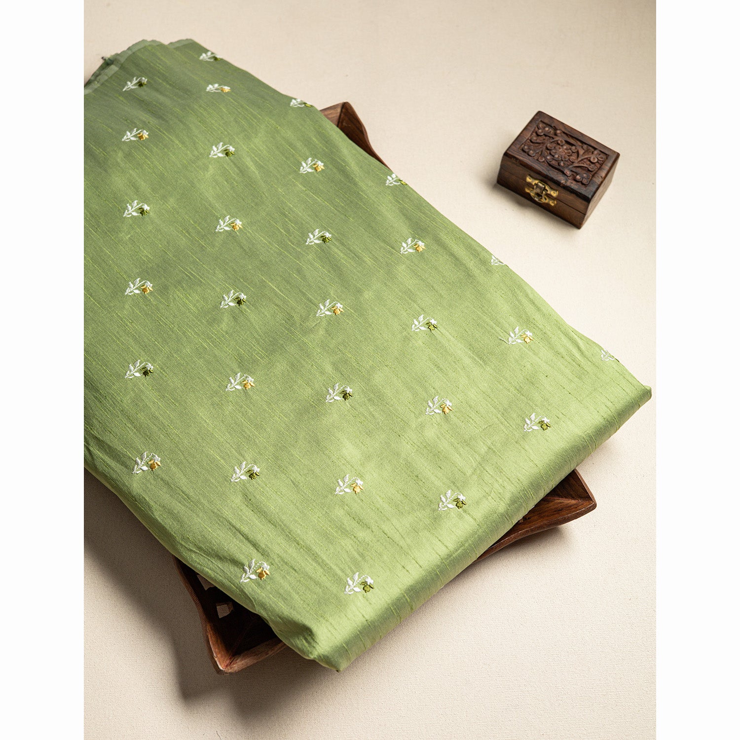 SEMI DUPION EMBROIDERED FABRIC