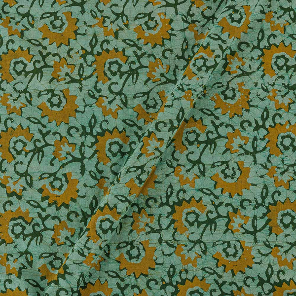 Cotton Double Kaam Kutchhi Wax Batik Print Pale Green Colour Floral Jaal Pattern Fabric freeshipping - SourceItRight